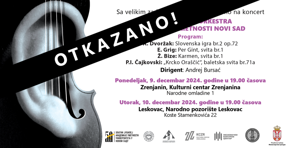 Koncert simfonijskog orkestra Akademije umetnosti Novi Sad u Zrenjaninu i Leskovcu